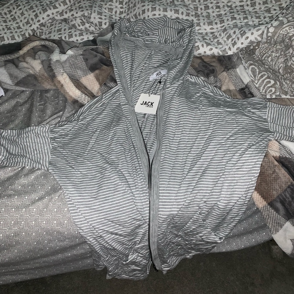 Light black&gray white long sleeve hoodie.